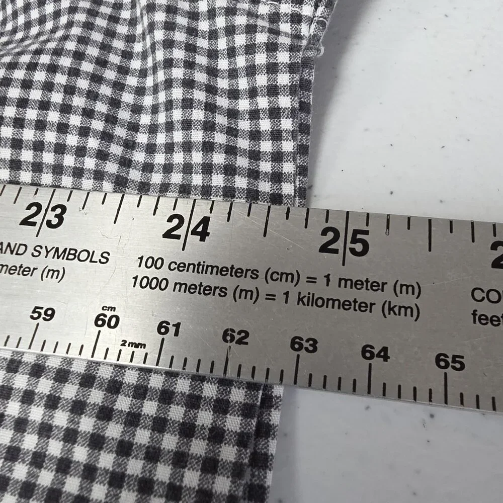 Las Olas Shirt Womens 1X Black Check Button 50s Rock Car Dancers Embroidered Top - Picture 9 of 10